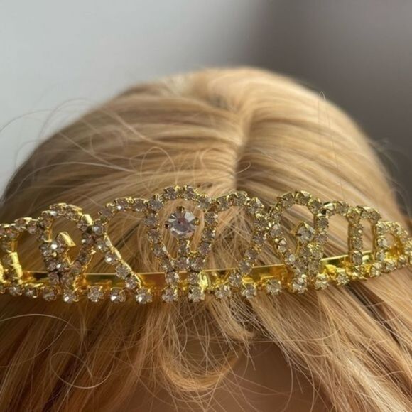 Gold Tiara! NEW Pageant/ Wedding/Sweet 16/Princess/Queen main image 4